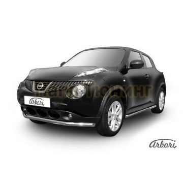 Защита переднего бампера 57 мм на 4х4 Slitkoff для Nissan Juke 2010-