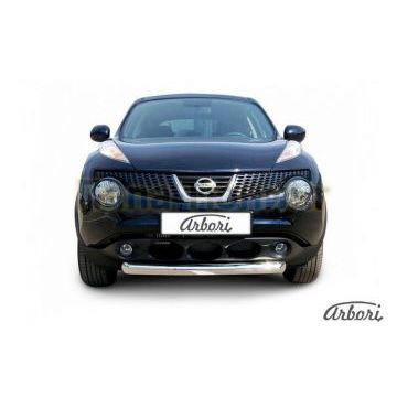 Защита передняя короткая 76 мм на 4х2 Slitkoff для Nissan Juke 2010- Защита передняя короткая 76 мм на 4х2 Slitkoff для Nissan Juke 2010-
