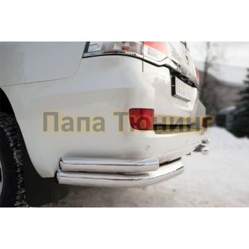 Защита задняя двойные уголки d76-d57  РусСталь для Toyota Land Cruiser 200 2015-