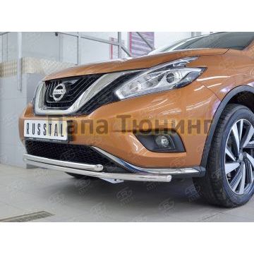 Защита передняя двойная 42-d42 РусСталь для Nissan Murano 2016-