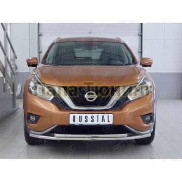 Защита передняя двойная 42-d42 РусСталь для Nissan Murano 2016-