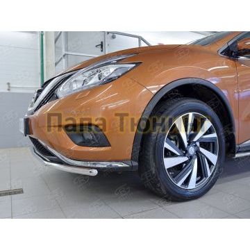 Защита переднего бампера d42 РусСталь для Nissan Murano 2016-