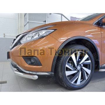 Защита передняя двойная d57-d42 РусСталь для Nissan Murano 2016-