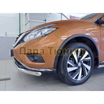 Защита переднего бампера d57 РусСталь для Nissan Murano 2016-