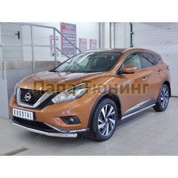 Защита переднего бампера d57 РусСталь для Nissan Murano 2016-