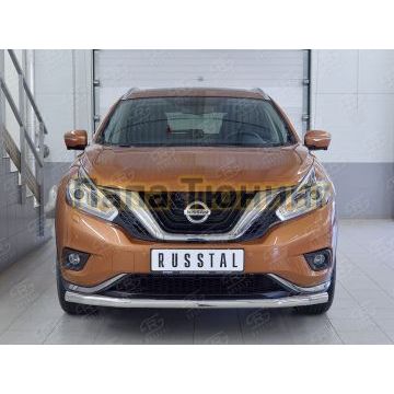 Защита переднего бампера d57 РусСталь для Nissan Murano 2016-