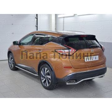 Защита заднего бампера волна d42 РусСталь для Nissan Murano 2016-