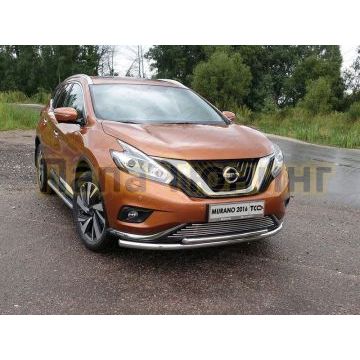 Защита передняя двойная 60-42 мм ТСС для Nissan Murano 2016-