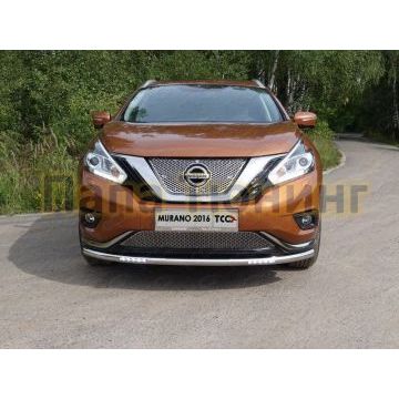 Защита переднего бампера с ДХО 60 мм ТСС для Nissan Murano 2016-