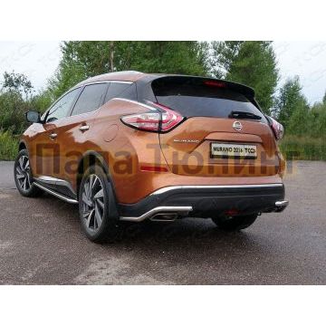 Защита задняя уголки 42 мм ТСС для Nissan Murano 2016-
