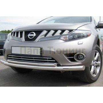 Защита передняя двойная d57-d42 РусСталь для Nissan Murano 2008-2010