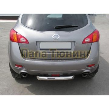Защита заднего бампера 76 мм РусСталь для Nissan Murano 2008-2010