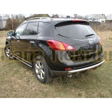 Защита заднего бампера центральная 60-42 мм ТСС для Nissan Murano 2010-2016 Защита заднего бампера центральная 60-42 мм ТСС для Nissan Murano 2010-2016