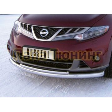 Защита передняя двойная d57-d42 РусСталь для Nissan Murano 2010-2016