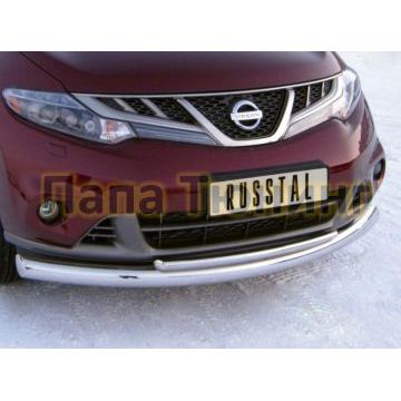 Защита передняя двойная d76-d42 РусСталь для Nissan Murano 2010-2016