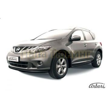 Защита переднего бампера чёрная сталь 57 мм Slitkoff для Nissan Murano 2010-2016 Защита переднего бампера чёрная сталь 57 мм Slitkoff для Nissan Murano 2010-2016