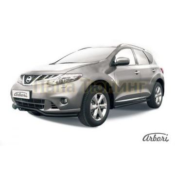 Защита передняя чёрная сталь волна 57 мм Slitkoff для Nissan Murano 2010-2016 Защита передняя чёрная сталь волна 57 мм Slitkoff для Nissan Murano 2010-2016