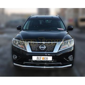 Защита переднего бампера 76 мм ALFeco для Nissan Pathfinder 2014-
