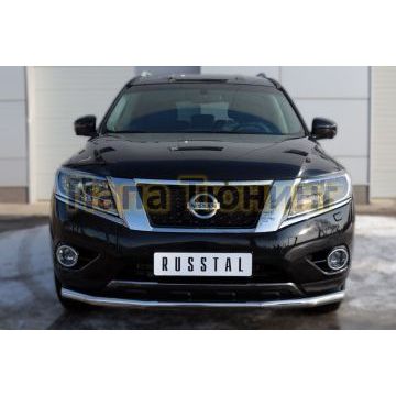 Защита переднего бампера d57 РусСталь для Nissan Pathfinder 2014-