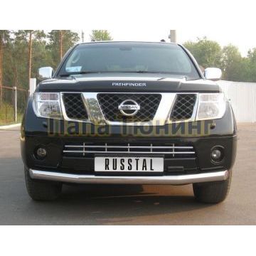 Защита переднего бампера d76 РусСталь для Nissan Pathfinder 2004-2009