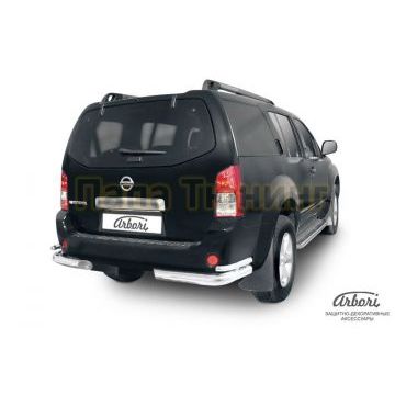 Защита задняя двойные уголки 76-42 мм Arbori для Nissan Pathfinder 2004-2009 Защита задняя двойные уголки 76-42 мм Arbori для Nissan Pathfinder 2004-2009