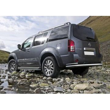 Защита заднего бампера двойная 76-42 мм Rival для Nissan Pathfinder 2010-2014