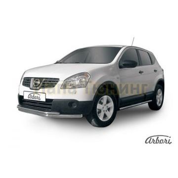Защита передняя двойная длинная 57-42 мм Slitkoff для Nissan Qashqai +2 2007-2010 Защита передняя двойная длинная 57-42 мм Slitkoff для Nissan Qashqai +2 2007-2010