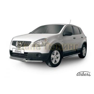 Защита передняя двойная короткая 57-42 мм Slitkoff для Nissan Qashqai +2 2007-2010 Защита передняя двойная короткая 57-42 мм Slitkoff для Nissan Qashqai +2 2007-2010