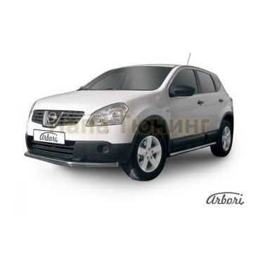 Защита передняя длинная 57 мм Slitkoff для Nissan Qashqai +2 2007-2010