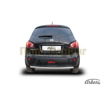 Защита заднего бампера 57 мм Slitkoff для Nissan Qashqai +2 2007-2010