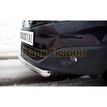 Защита переднего бампера d57 РусСталь для Nissan Qashqai+2 2010-2014