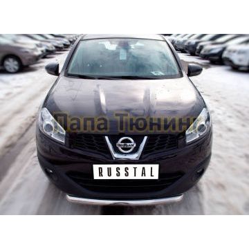 Защита переднего бампера d57 РусСталь для Nissan Qashqai 2010-2014
