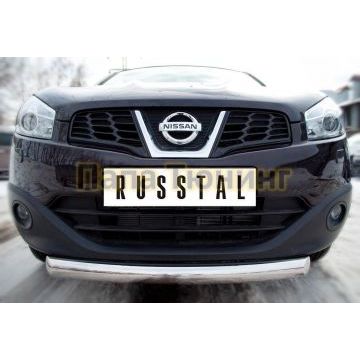 Защита переднего бампера d76 РусСталь для Nissan Qashqai 2010-2014