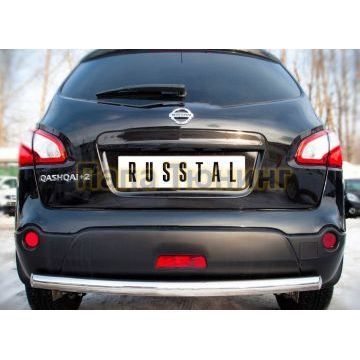 Защита заднего бампера d57 РусСталь для Nissan Qashqai+2 2010-2014