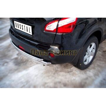 Защита заднего бампера двойная d57-d42 РусСталь для Nissan Qashqai+2 2010-2014