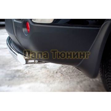 Защита заднего бампера овальная 75х42 мм РусСталь для Nissan Qashqai+2 2010-2014