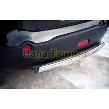 Защита заднего бампера овальная 75х42 мм РусСталь для Nissan Qashqai+2 2010-2014