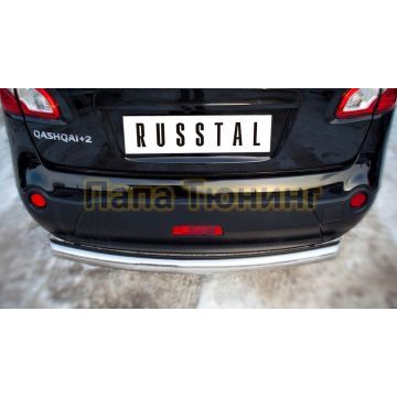 Защита заднего бампера d76 РусСталь для Nissan Qashqai+2 2010-2014