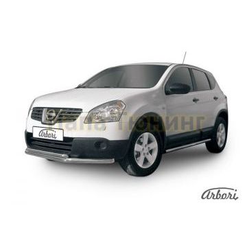 Защита передняя двойная длинная 57-42 мм Slitkoff для Nissan Qashqai +2 2010-2014 Защита передняя двойная длинная 57-42 мм Slitkoff для Nissan Qashqai +2 2010-2014