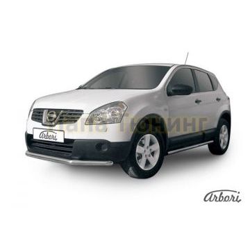 Защита передняя короткая 57 мм Slitkoff для Nissan Qashqai +2 2010-2014 Защита передняя короткая 57 мм Slitkoff для Nissan Qashqai +2 2010-2014