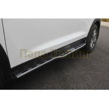 Пороги алюминиевые Aero-style OEM Tuning для Hyundai Tucson 2015-2021