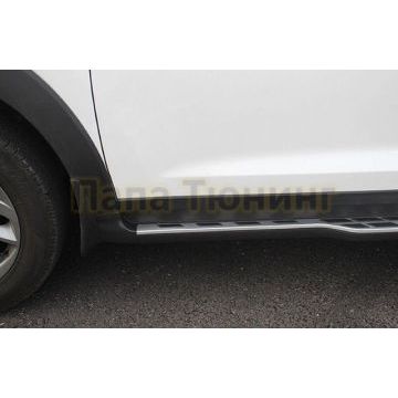 Пороги алюминиевые Aero-style OEM Tuning для Hyundai Tucson 2015-2021