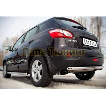 Защита заднего бампера d57 РусСталь для Nissan Qashqai 2010-2014
