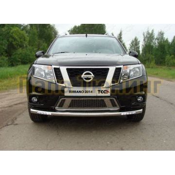 Защита переднего бампера с ДХО 60 мм ТСС для Nissan Terrano 2014- Защита переднего бампера с ДХО 60 мм ТСС для Nissan Terrano 2014-