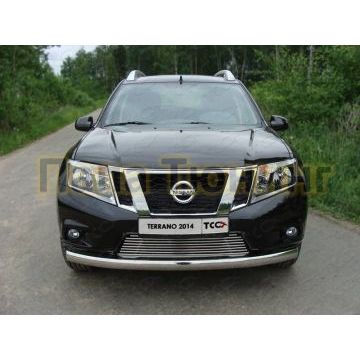 Защита передняя овальная 75х42 мм ТСС для Nissan Terrano 2014- Защита передняя овальная 75х42 мм ТСС для Nissan Terrano 2014-