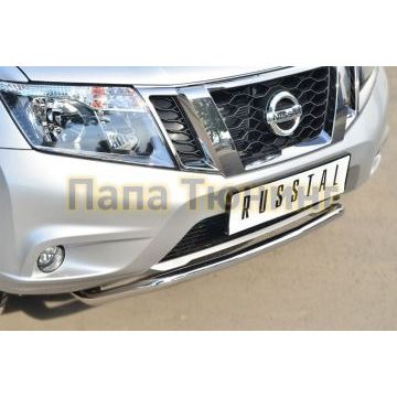 Защита переднего бампера d42 РусСталь для Nissan Terrano 2014-