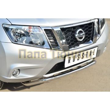 Защита передняя двойная с зубами 42-d42 РусСталь для Nissan Terrano 2014-