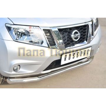 Защита переднего бампера d57 РусСталь для Nissan Terrano 2014-