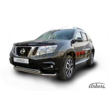 Защита передняя двойная 57-42 мм Slitkoff для Nissan Terrano 2014- Защита передняя двойная 57-42 мм Slitkoff для Nissan Terrano 2014-