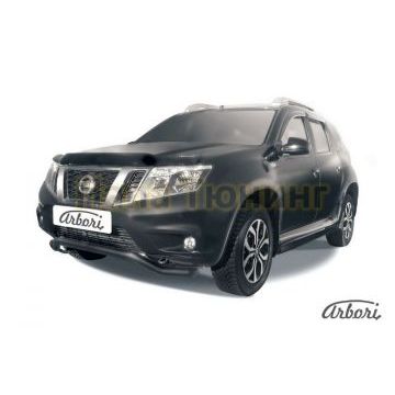 Защита передняя чёрная сталь волна 57 мм Slitkoff для Nissan Terrano 2014- Защита передняя чёрная сталь волна 57 мм Slitkoff для Nissan Terrano 2014-